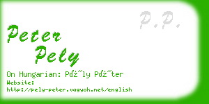 peter pely business card